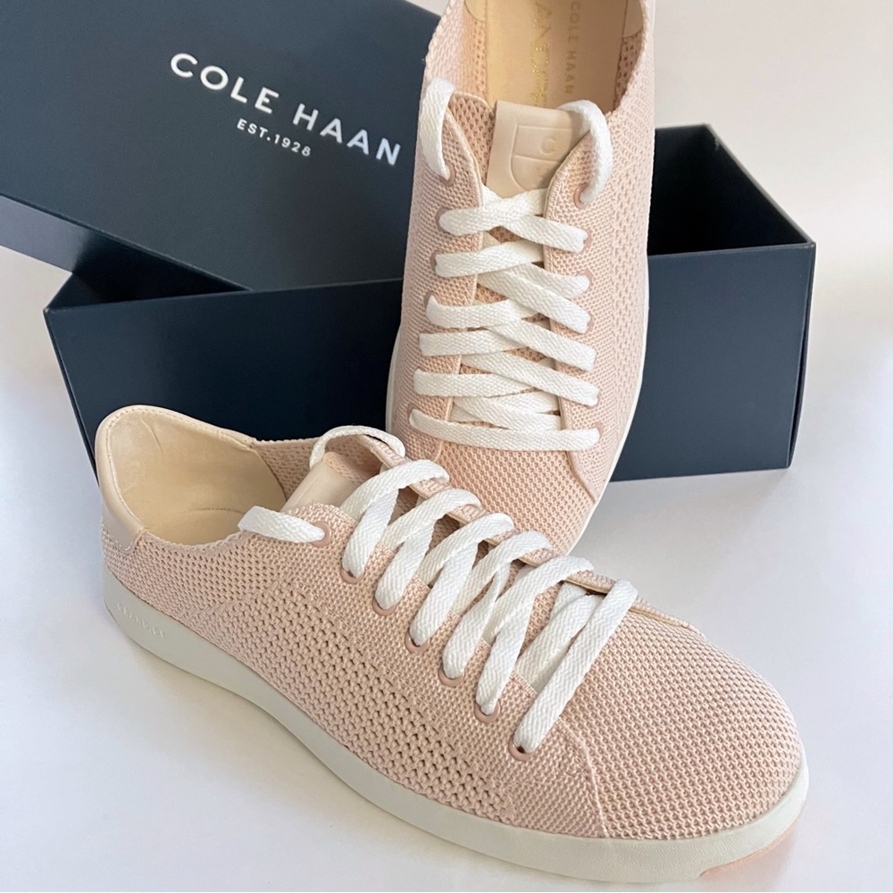 New COLE HAAN GRANDPRO STITCHLITE SNEAKER Peach Blush Sporty Chic 9.5 NWT $65